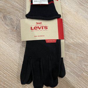Levi's Jersey Fleece Mixed Media Gloves Black XL